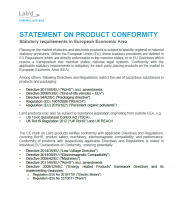 product conformity statement